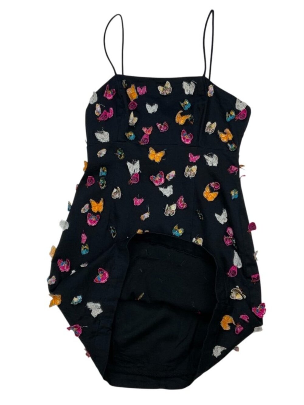 Anthropologie Maeve Butterfly Brynne 3D Spaghetti Strap Dress 2P Black Mini - Picture 9 of 16